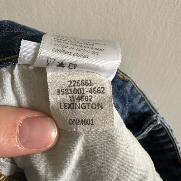 PAIGE Blue Denim High Rise Sarah Straight Lexington Designer Jeans Size 30 EUC - Picture 8 of 12